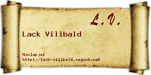 Lack Vilibald névjegykártya
